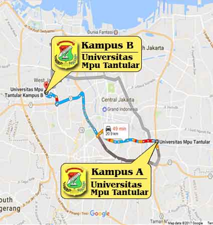 Campus Map & Location (Google Map) Universitas Mpu Tantular Jakar Nomor